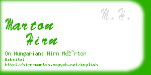 marton hirn business card